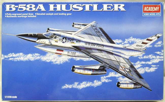 Academy 1/144 Convair B-58 Hustler - USAF 43rd Bomb Wing 1961 or 6592TS 1962, 4442 plastic model kit